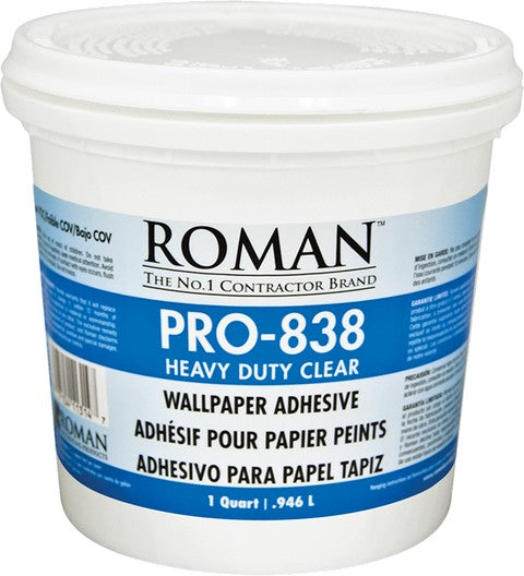 Roman Pro-838 HD Clear Wallpaper Adhesive - 3.79L
